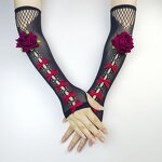 Halloween Gloves Manufacturer - HZS-25056 Punk Long Hollow