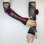 Halloween Gloves Manufacturer - HZS-25056 Punk Long Hollow