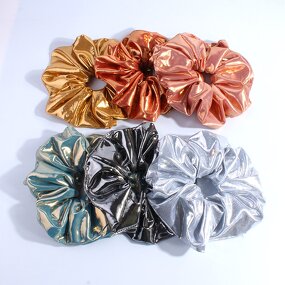 Shiny Scrunchies Supplier - HZO-25124 New Arrival Leather Feeling