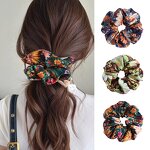 Satin Scrunchies Manufacturer - HZO-25123 New Floral Printed