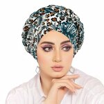 African Hair Wrap Supplier - HZM-25646 Muslim Print Turban