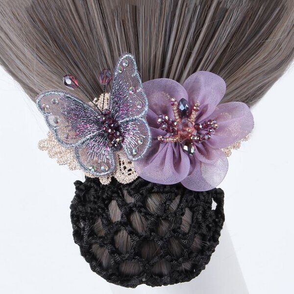 Hair Clip Supplier - HZM-61213 Flower Hair Bun Clip Cover