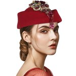 Church Fascinator Manufacturer - HZM-25238 With Tassels Lady Beret