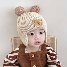 Toddler Beanie Supplier - HZM-60628 Cute Knitted Earflap