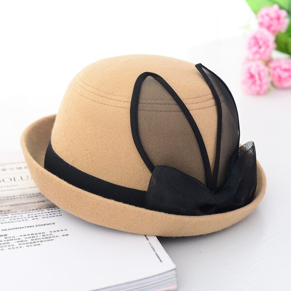 Wool Cloche Supplier - HZM-60901 Women's Gatsby with Rabbit