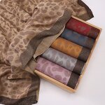 Hijab Scarf Manufacturer - HZW-25101 Polyester Satin Leopard