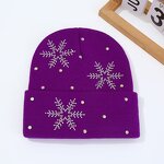 Snowflake Beanie Manufacturer - HZM-25623 Best-selling Diamond-studded
