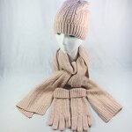 Knitted Set Manufacturer - HZM-18077 Beanie Hat Scarf Gloves