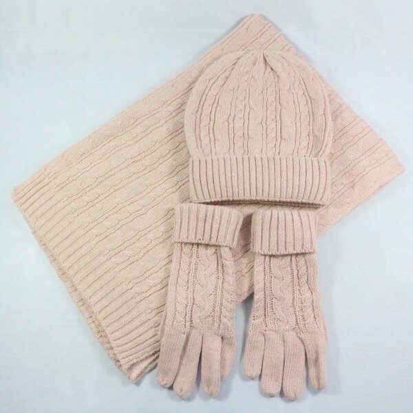 Knitted Set Manufacturer - HZM-18077 Beanie Hat Scarf Gloves