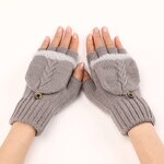 Winter Mittens Supplier - HZS-25053 Ladies Ribbed Fluffy Cover