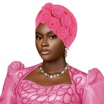 Nigerian Turban Supplier - HZM-25635 Auto Gele with Flower