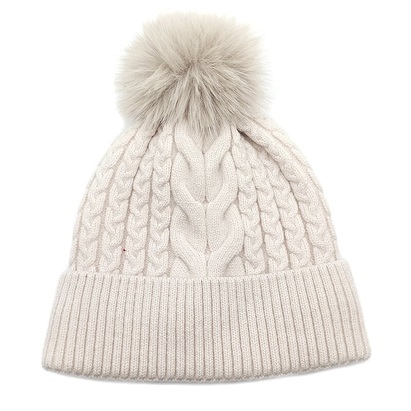 Fleece Knitted Hat Supplier - HZM-25644 Winter Thickened Pom-Poms
