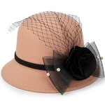 Wool Felt Bowler Supplier - HZM-60798 Women's 1920s Vintage