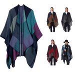 Acrylic Shawl Supplier - HZW-25056 New Women Poncho Cape