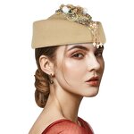 Church Fascinator Manufacturer - HZM-25238 With Tassels Lady Beret