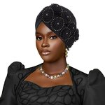 Nigerian Turban Supplier - HZM-25635 Auto Gele with Flower