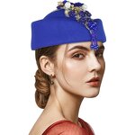 Church Fascinator Manufacturer - HZM-25238 With Tassels Lady Beret