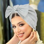 Ladies Turban Supplier - HZM-25589 Wrap with Bow Decoration