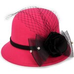 Wool Felt Bowler Supplier - HZM-60798 Women's 1920s Vintage