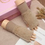 Winter Plush Gloves Supplier - HZS-25049 Women's Warm Knitted