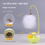 Wholesale Eco-Friendly Roly-Poly Cat Toy Self-Pleasure Removable Washable Cat Stick Feather Bell Catnip Ball Lovely Box Plastic