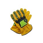 Cow Grain Leather Gloves Manufacturer - Yellow/White Cut Resistant