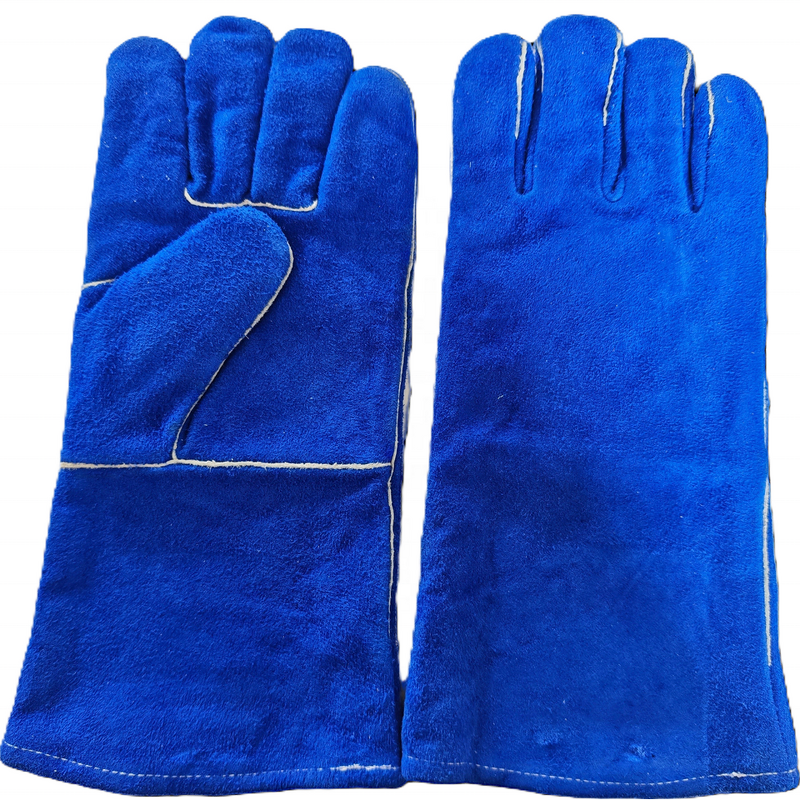 Welding Gloves Supplier - 14 Inch Blue Cow Split Leather
