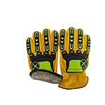 Cow Grain Leather Gloves Manufacturer - Yellow/White Cut Resistant