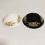 Suede Kippah Supplier - Custom Golden Embroidery Clip Casual Use