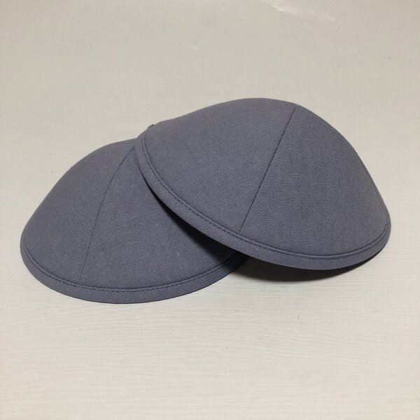 Custom Kippah Factory - Grey Blue Linen for Bar Mitzvah Personalize