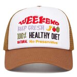 3D Puff Logo Baseball Cap Supplier - 5 Panel Polyester Mesh A Frame Hat Y2K