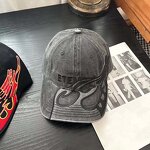 Sport Dad Hat Manufacturer - 6 Panel Curve Brim Flame Embroidery Custom Logo
