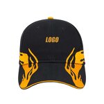 Men's Racing Cap Supplier - 6-Panel Polyester Sporty Design Flames Embroidery