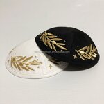 Suede Kippah Supplier - Custom Golden Embroidery Clip Casual Use