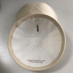 Linen Kippah Manufacturer - Beige with Initials Embroidery Wedding Gift