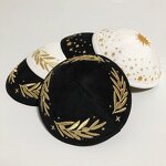 Suede Kippah Manufacturer - White Custom Embroidery for Bar Mitzvah