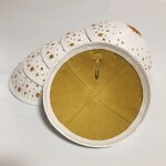 White Suede Kippah Manufacturer - Wholesale Gold Star Embroidery Logo