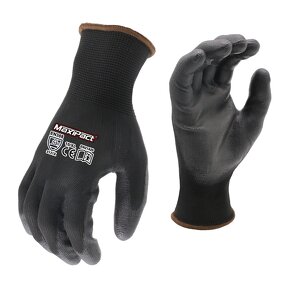 PU Safety Gloves Supplier - MaxiPact Durable Black Flexible