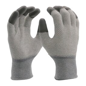 Grey PU Coated Gloves Supplier - MaxiPact Customized Logo for