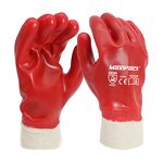 Red Smooth Liner Gloves Manufacturer - MaxiPact PVC Dot Coated