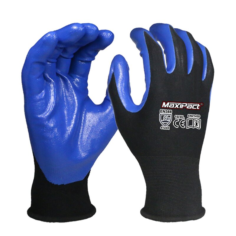 Smooth Nitrile Palm Gloves Supplier - MaxiPact CE EN388 Approved