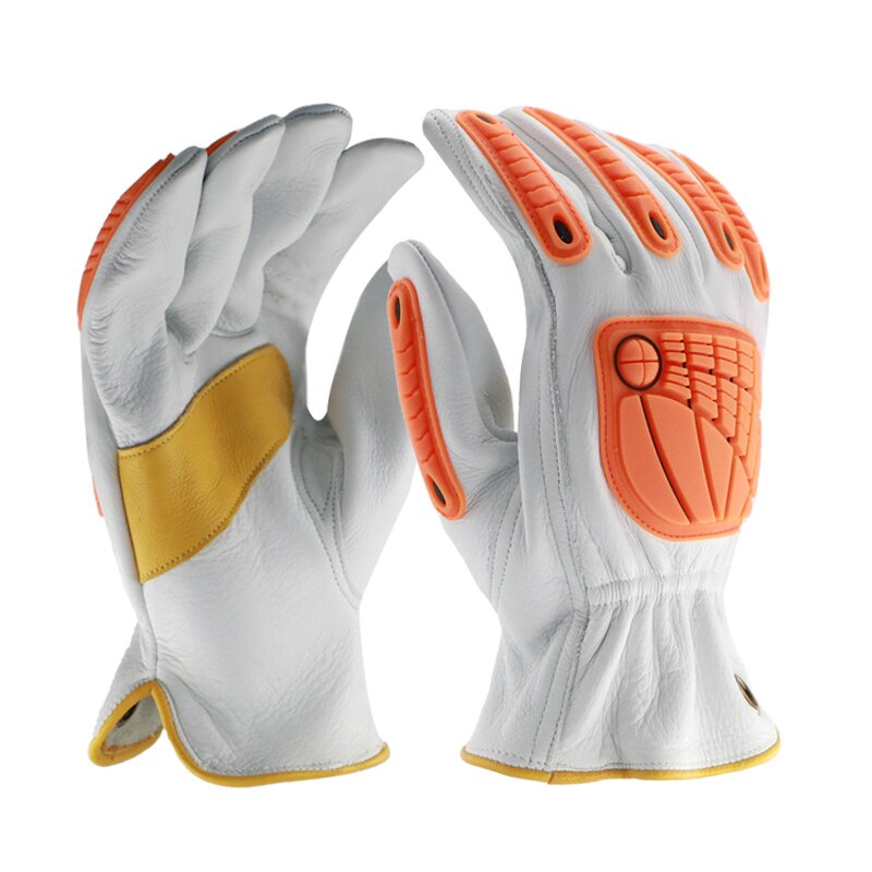 Soft Cow Leather Gloves Manufacturer - MaxiPact with TPR Safety