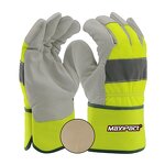 Hi-Visibility Leather Gloves Supplier - MaxiPact Customized Logo