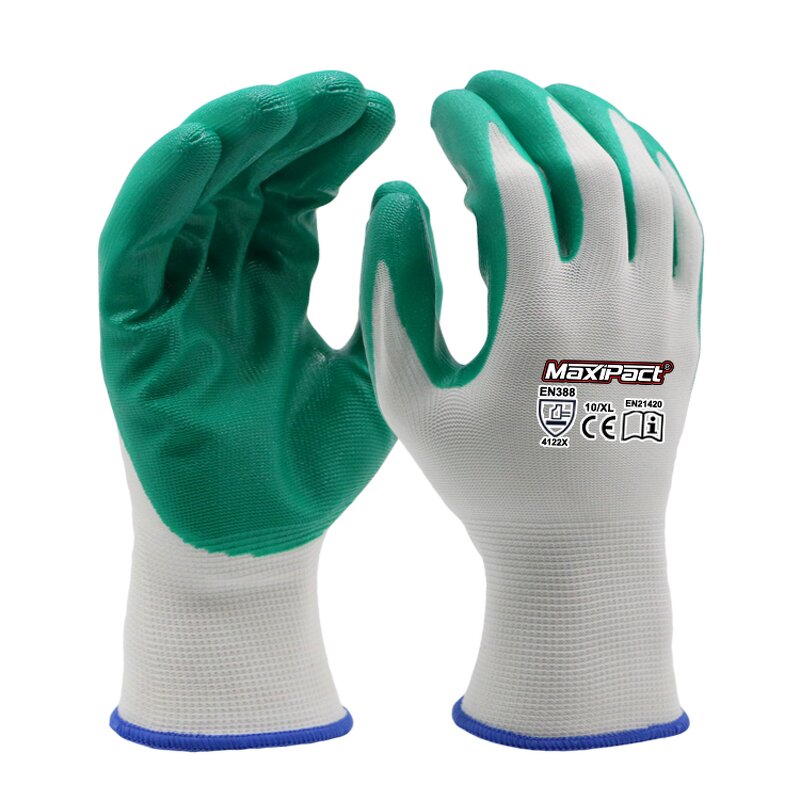 13 Gauge Green Gloves Manufacturer - MaxiPact Heavy Duty