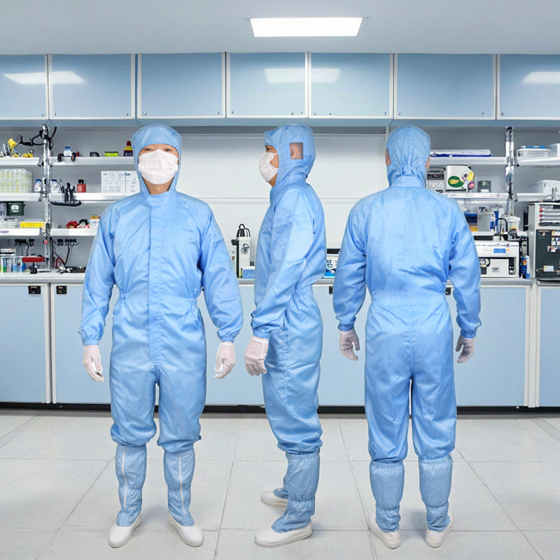 Polyester Carbon Fiber Jacket Supplier - Customizable Anti-Static Cleanroom Lab Reusable