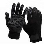 Pet Grooming Gloves Factory - Black Five Fingers Silicone Bath Comb Deshedding Cleaning Hair Remover