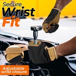 Pigskin Work Gloves Supplier - Men & Women Pigskin Palm Padded Anti-Abrasion Spandex Breathability