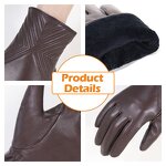 Women's Winter Gloves Supplier - Hot Selling Coffee Breathable Touch Screen Warm Short Fur Lining