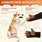 Pet Leather Gloves Supplier - Premium Material Cowhide Animal Handing Bite Proof Multipurpose