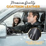 Women's Winter Gloves Supplier - New Design Black Goatskin Palm Back Polyester Fleece Lining Touch Screen